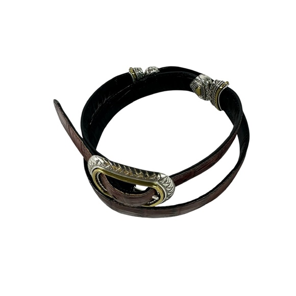 Genuine BRIGHTON Marcus Brown & Black Leather Reversible Belt Unisex Size ML/32 main image 8